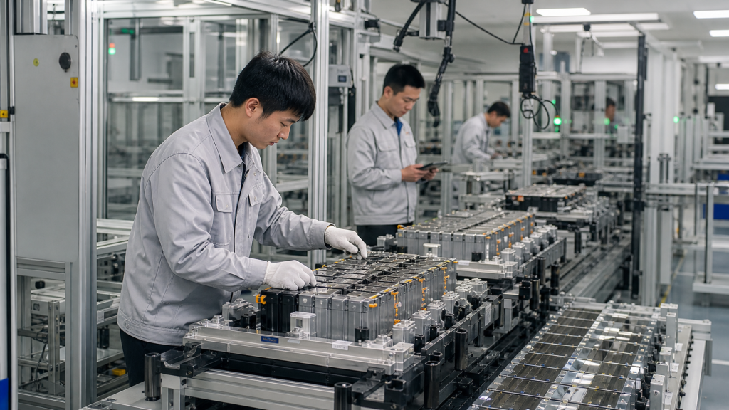锂电池模组自动化产线与质量追溯相关的企业现场配图