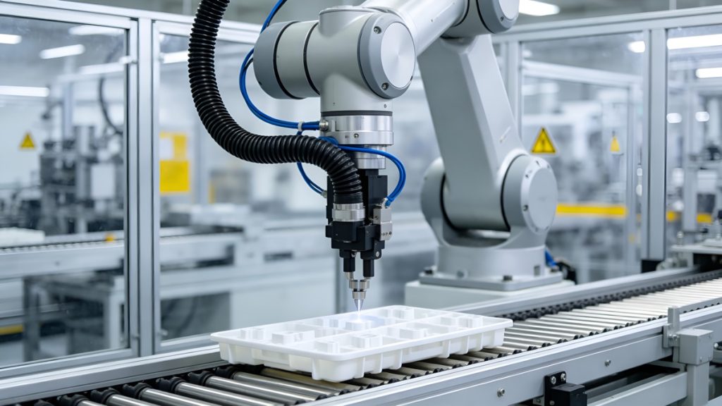 锂电池模组自动化产线与质量追溯相关的企业现场配图