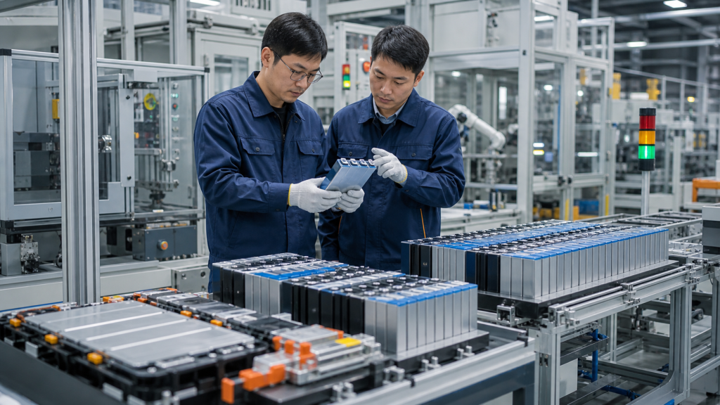 锂电池模组自动化产线与质量追溯相关的企业现场配图